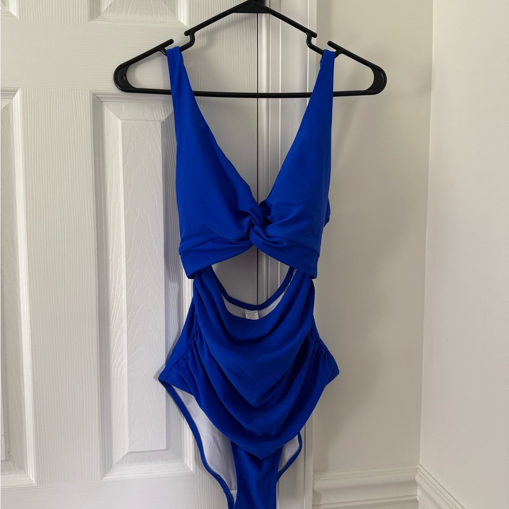 Elegant Blue One-Piece Swimsuit